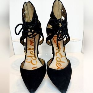 Sam Edelman New York Black Caged Lace up Heels